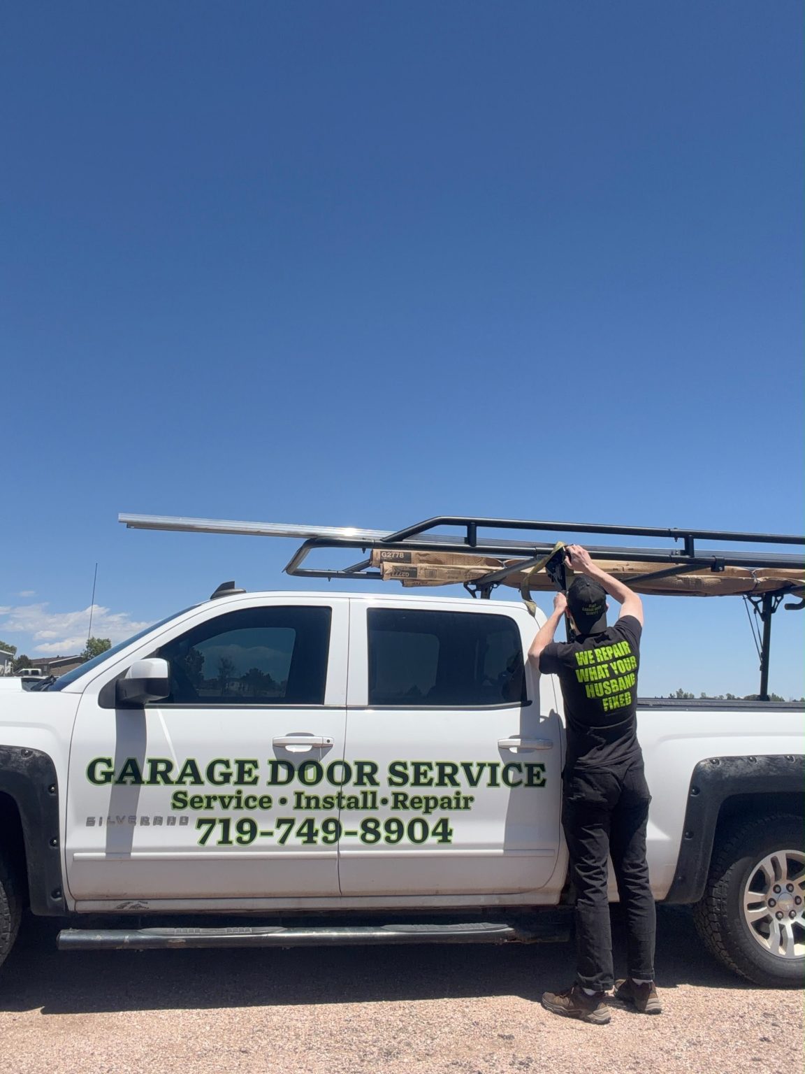 ASAP branded service truck and technician